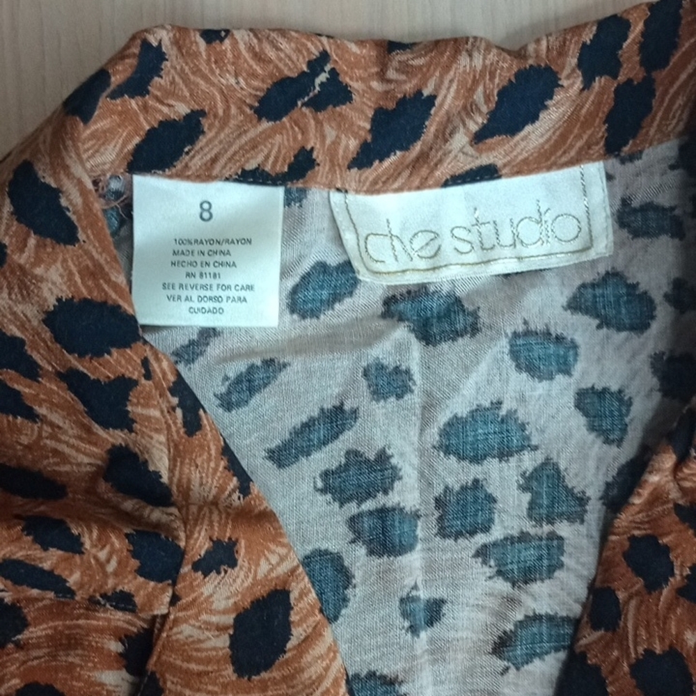 Che Studio Leopard Print Button-Up DRESS - Picture 6 of 15